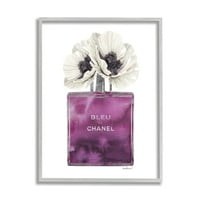 Stupell Industries Elegáns lila designer parfümös palack virágvirágú keretes falművészet, 30, Amanda Greenwood tervezése