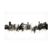 Michael Tombsett 'Granada Spanyolország Skyline BW' Canvas Art