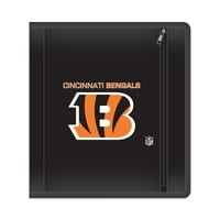 Cincinnati Bengals cipzáras gyűrűs kötőanyag, lemezkapacitás, 1,625 fémgyűrűk