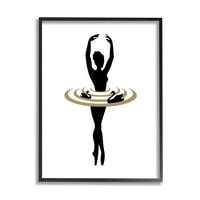 Stupell Industries Egyszerű Balett Balderina Swan Dance Silhouette 30, Tervez: Aelier plakátok