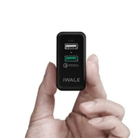 iwalk iwalk kettős USB gyors utazási töltő - fekete