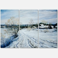 Designart 'Country Road a Téli Times Landscape II' Hagyományos vászon fali művészet nyomtatás