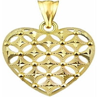 Arany 10KT arany gyémánt-vágott szív varázsa medál