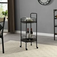 Firstime & Co.® ipari Joliet Round Bar Cart, Industrial, Metal, 33.