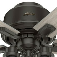 50313-Hunter ventilátorok alacsony profilú Hartland mennyezeti ventilátor LED Fénykészlettel és Húzólánccal-nemes bronz kivitelben