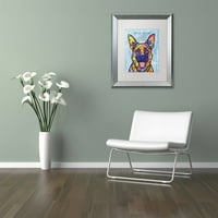 Védjegy Képzőművészet A „Kutyák soha nem hazudik” vászon művészete, Dean Russo, fehér matt, ezüst keret
