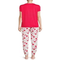 Titkos kincsek A női és a nők plusz Valentin-napi nyomtatott pizsama szett, 2 darab