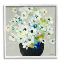 Stupell Industries kifejező fehér virágcsokor absztrakt virágzás, 24, Lanie Loreth tervezése