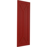 Ekena Millwork 18 W 27 H True Fit PVC San Carlos misszió stílusú rögzített redőnyök, tűzvörös