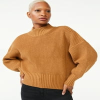 Szabad összeszerelés A nők túlméretezett gúnyos nyakú pulóver