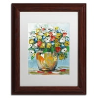 Védjegy Képzőművészet Tavaszi virágok egy vázában 3 vászon művészet, Hai Odelia, White Matte, Wood Frame