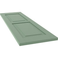 Ekena Millwork 15 W 63 H Americraft Két egyenlő emelt panel külső valódi fa redőnyök, Zöld pálya