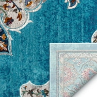 Jól szőtt bleecker St az Aidan Blue Bohemian Vintage Floral eklektikus 3'11 5'3 terület szőnyeg