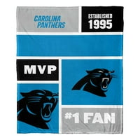 Carolina Panthers nfl Colorblock Személyre szabott selyem tapintású takaró