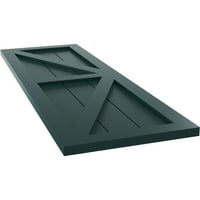 Ekena Millwork 15 W 30 H True Fit PVC Két egyenlő panel parasztház rögzített redőnyök w z-bár, termálzöld