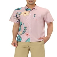 Egyedi olcsó férfiak nyári levél patchwork ing gomb lefelé nyomtatott ingek