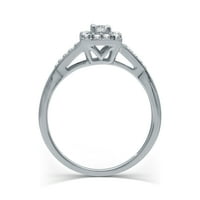 Brilliance Fine Jewelry Carat T.W Diamond KT fehér aranypárna vágott halo divatgyűrű
