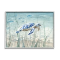 Stupell Industries baba tengeri teknős kék foltos vízi állat, 24, Danhui Nai tervezése