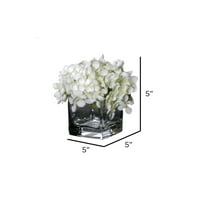Vickerman mindennapi mesterséges fehér Mini hortenzia készlet - Fau beltéri üvegváza selyem virágrendezés-otthoni vagy irodai