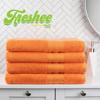 Freshee 4 Darabos Fürdőlepedő Készlet, Narancssárga - Intellifresh Antimikrobiális Technológiával