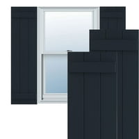 Ekena Millwork 1 8 W 59 H True Fit PVC Három tábla csatlakozott a Board-N-Batten redőnyökhez, Starless Night Blue