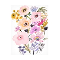 Karen Fields 'Flower Posy V' Canvas Art