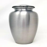 4U klasszikus ezüst hamvasztási urna - Ezüst urna - Felnőtt temetési urna kézműves - Megfizethető urna hamuhoz