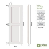 Ekena Millwork 12 W 41 H True Fit PVC Két egyenlő sík paneles redőny, Hailstorm szürke