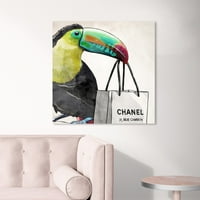 A Wynwood Studio Fashion and Glam Wall Art vászon nyomtatványok 'French Toucan Square' Fashion - Zöld, Sárga