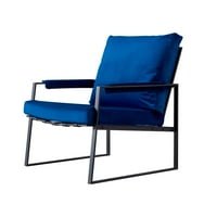 Aukfa klasszikus bársony párnás ékezetes szék, túllépésű rela egyszék társalgó fémkerettel, nappali karosszék, irodahálószoba