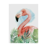 Védjegy Szépművészeti 'Akvarell Flamingo Composition II' Canvas Art by Grace Popp