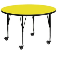 Flash bútorok Wren Mobile 48 kerek sárga HP laminált tevékenység asztal - állítható magasságú rövid lábak
