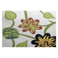 Egyszerűen Daisy 3 '5' trópusi virágos virágmintás beltéri szőnyeg