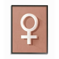 Stupell Industries női szimbólum modern rózsaszín texturált formatervezés keretes giclee texturizált művészet, Daphne Polselli