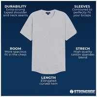 Strongside ruházat férfi nagy és magas póló-hosszabb hosszúságú nyújtó póló