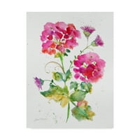 Védjegy képzőművészet 'Akvarell virágok 1' vászon művészet Jean Plout