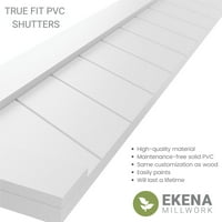 Ekena Millwork 15 W 62 H True Fit PVC egy panel Chevron modern stílusú rögzített redőnyök, békés kék