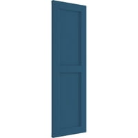 Ekena Millwork 18 W 61 H True Fit PVC Két egyenlő sík paneles redőny, Logourn Blue