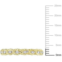 Carat T.W. Gyémánt 10K sárga arany csavar egymásra rakható évforduló gyűrű
