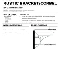 1 2 W 18 D 20 H Avery Művészeti és kézműves Ironcrest Smooth Bracket, Western Red cédrus