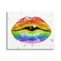 Stupell Industries merész Rainbow rúzs gyémánt glam Detail Pattern Canvas Wall Art, 16, Madeline Blake tervezése