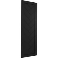 Ekena Millwork 12 W 49 H True Fit PVC Egyetlen Panel Herringbone Modern Style rögzített redőnyök, fekete