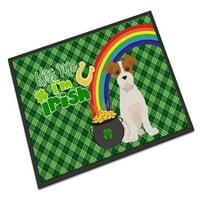 Barna Fehér Wirehair Jack Russell Terrier St. Patrick ' s Day beltéri vagy kültéri szőnyeg
