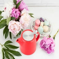 Harper Red Ceramic Teapot & Infuser by Pinky Up