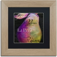 Védjegy Szépművészet Painted Pear II Canvas Art by Color Bakery Black Matte, Birch Frame
