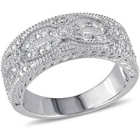 Carat T.W. Diamond sterling ezüst végtelenség tervező divatgyűrű