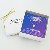 Anavia boldog 21. születésnapi ajándékok rozsdamentes acél divat nyaklánc születésnapi kártya ékszer ajándék neki, születésnapi