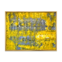 A DesignArt 'Grey megfelel a sárga absztrakt művészetnek.