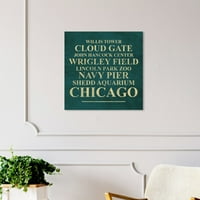 Városok és Skylines 'Chicago Landmarks' Egyesült Államok városok 30 30 Festés Vászon Art Print
