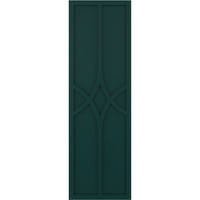 Ekena Millwork 15 W 64 H True Fit PVC Cedar Park Rögzített redőnyök, termikus zöld